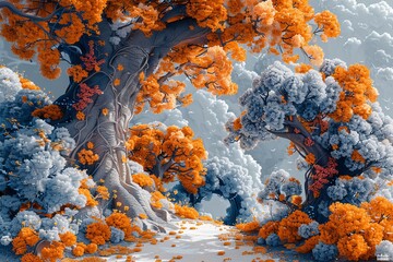 Canvas Print - Intricate Fantasy Digital Painting: Mystical Landscape with Elegant Details