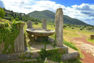 Wall Mural - Arsinoe Fountain House - The archaeological site of Ancient Messene in the region of Peloponnese, Greece. The city of Ancient Messene was founded in 369 BC. UNESCO World Heritage Site tentative list