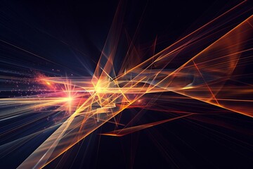 Wall Mural - futuristic abstract technology communication concept glowing lines and shapes on dark background