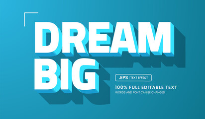 Wall Mural - dream big text effect, editable font style