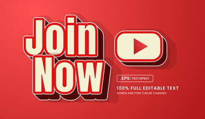 Wall Mural - join now text effect, editable text style