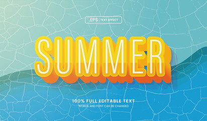 Wall Mural - summer text effect, editable text effect style