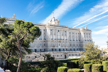 Wall Mural - facade of Royal Palace of Madrid and Sabatini gardens, Spain