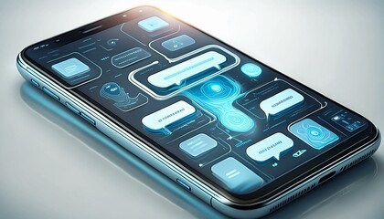 A smartphone displaying a chat with an AI chatbot, showing a flow of messages