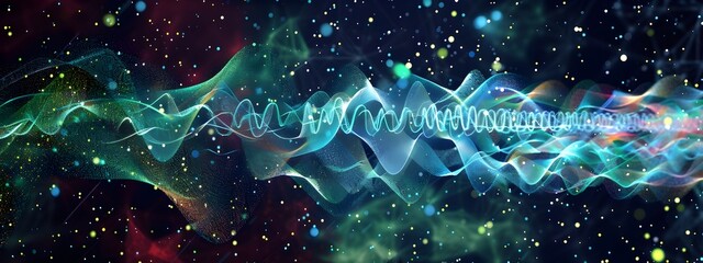 Poster - Vibrant D Animation Illustrating Wave Packet Dispersion Across Different Frequencies