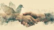 © Pairat - A double exposure of a handshake and a dove, representing the possibility for peace and reconciliation