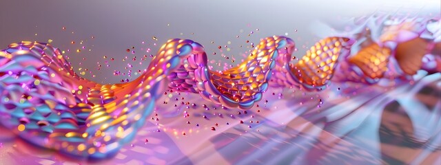 Aufkleber - quantum wave packet undergoing absorption emission and scattering phenomenon