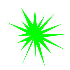 An abstract blank comic book style star burst shape design element.