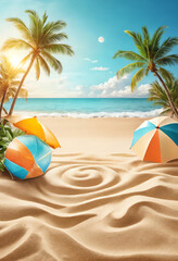 Wall Mural - summer tropical beach poster background