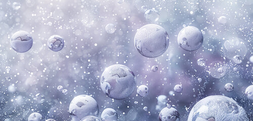 Sticker - Frosty silver watercolor bubbles create mesmerizing art.