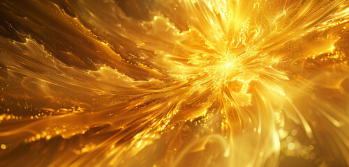 Sticker - Wide cinematic gold radiant abstract morphing.