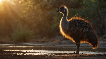 Canvas Print - crowned crane in the wild