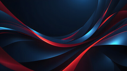 Wall Mural - abstract 3d dark blue background with a combination of luminous red overlap style graphic design ele