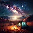 © edisetiawan.id - Camping in the Desert: Night with Beautiful Milky Way View