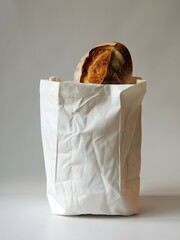 paper bag and bread bakery packaging mockup