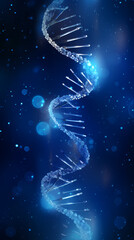 Poster - 3D rendering of double helix DNA structure