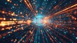 © AkuAku - High speed Digital Data Network and Particles in Cyberspace Future Technology Abstract Concept