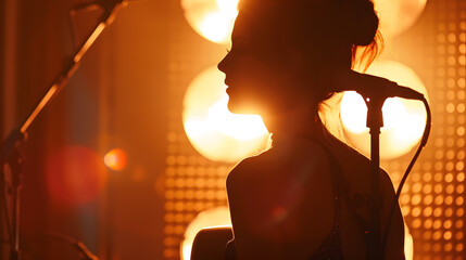 Poster - Singer in silhouette : Generative AI