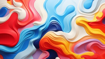 Wall Mural - The image is an abstract painting with bright and vibrant colors,abstract background with waves