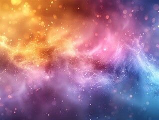 Wall Mural - pastel rainbow glitter bokeh mainly in pink blue and gold.