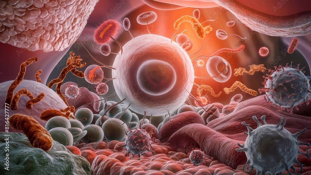 This image illustrates the microscopic warfare between pathogens like ...