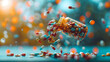 © Pramesti - Pill bottle tipped over with a variety of colorful capsules and pills spilling out onto a surface