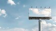 © The Little Hut - Blank billboard at blue sky background mock up : Generative AI