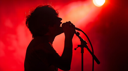 Poster - Singer in silhouette : Generative AI