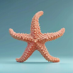 Wall Mural - Soft Coral Starfish Illustrate a 3D starfish icon in soft coral, AI Generative