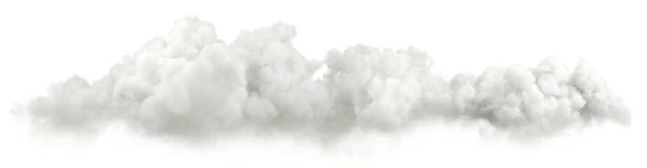 Aufkleber - Isolated steam cloudscape horizon on transparent backgrounds 3d rendering png