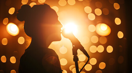 Poster - Singer in silhouette : Generative AI
