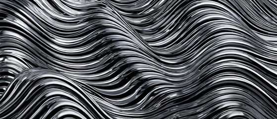 Wall Mural - Abstract Chrome Waves Background