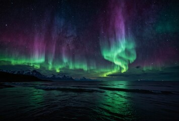 aurora over the sea