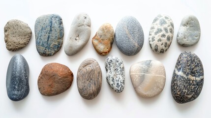 Canvas Print - Arrangement of spa rocks on a white backdrop