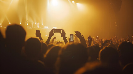 Aufkleber - crowd partying stage lights live concert summer music festival : Generative AI