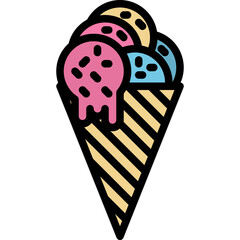 Sticker - icecream-dessert-sweet-cream-cone