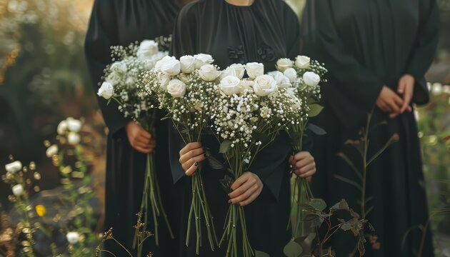White Rose holding by People in Funeral