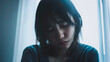 © Generative AI - Silhouette photo of young Asian woman feeling upset sad unhappy or disappoint crying lonely in her room Young people mental health care problem lifestyle concept : Generative AI