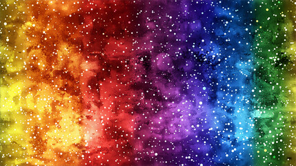 Wall Mural - Vivid gradient rainbow watercolor paint background and white glitters with copy space for text. Background design for the Pride month festival or a creativity idea. Red and blue tone.