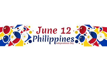 Wall Mural - June 12, Independence Day. National day of Philippines Vector illustration. Suitable for greeting card, poster and banner.