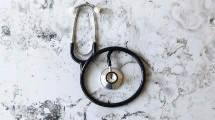 lying stethoscope. In this black and white image, we can see the details and texture of the stethoscope