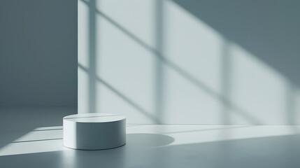 Poster - Gray background for product presentation with shadow and light from windows : Generative AI