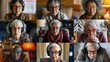 © CStock - senior women from diverse backgrounds and ethnicities, all using computers and wearing headphones.
