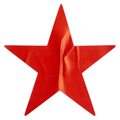 Wall Mural - Transparent png of red star shape sticker.