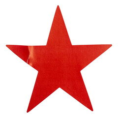 Wall Mural - Transparent png of red star shape sticker.