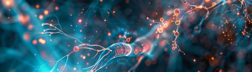 Poster - digital representation of human brains with neural network connections
