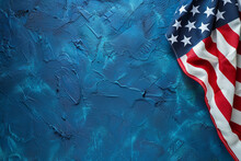 Marine Blue Background Showcasing An American Flag  Memorial Day.