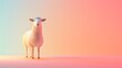 single 3D sheep on gradient background, Eid Al Adha Mubarak, Sacrifice Islam Religious Muslim Qurbani background