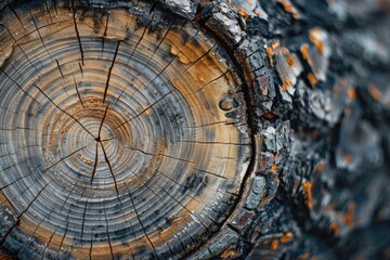 Aufkleber - Detailed view of tree trunk, suitable for nature themes.