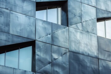 Canvas Print - Close up of a building with numerous windows. Suitable for architectural and real estate concepts